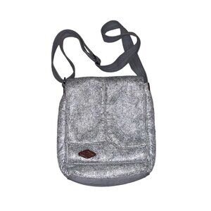 Merrell Gray Wool Blend Lightweight Rectangle Shoulder Strap Crossbody Bag